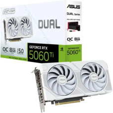 Видеокарта ASUS DUAL-RTX5060TI-O8G-WHITE, 8Gb GDDR7, 128 Bit, 4608 CUDA, HDMI, DP, BOX