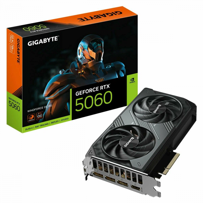 Видеокарта Gigabyte GV-N5060EAGLE OC-8GD 1.0 8Gb GDDR7, 128 Bit, HDMI, DP, BOX<br>328976