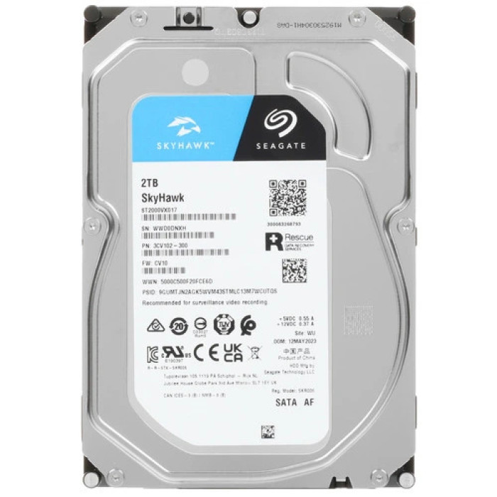 Жесткий диск Seagate SkyHawk ST2000VX017 HDD 2Tb, SATA 6Gb/s, 3.5quot;, 256MB, 5400 RPM (1год)
