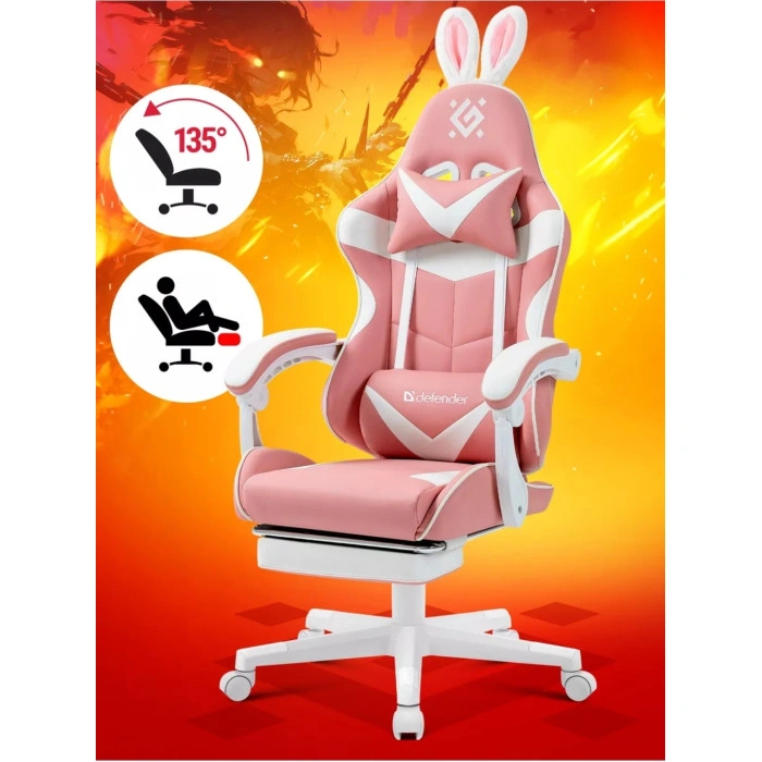Игровое кресло Irifi, белый, розовый