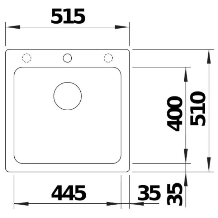 Blanco Naya 5 526580 накладная 51.5х51х20 см, искусственный камень, тон темная скала