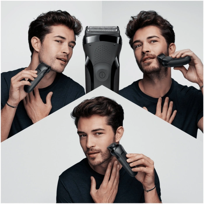 Braun Series 3 300BT с точной насадкой-триммером и 5 гребнями, чёрная